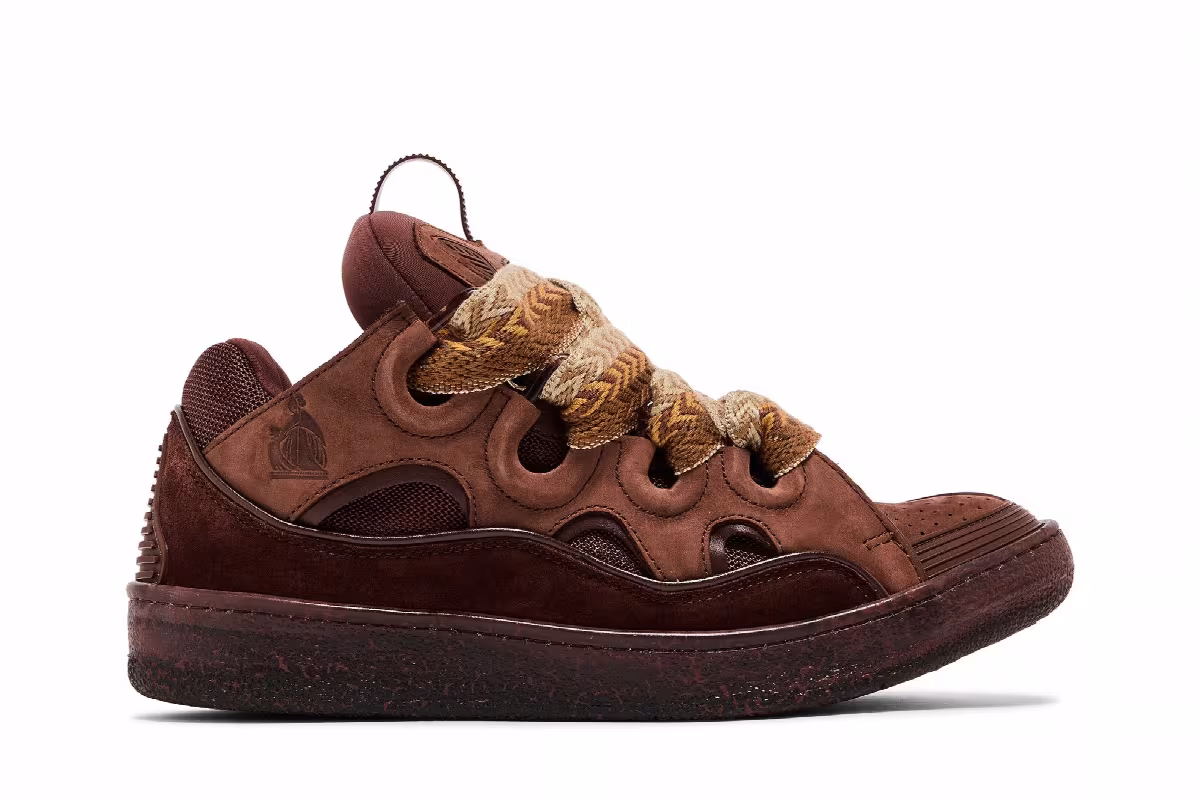 Lanvin Curb Sneakers Speckled Effect - Brown, view 2