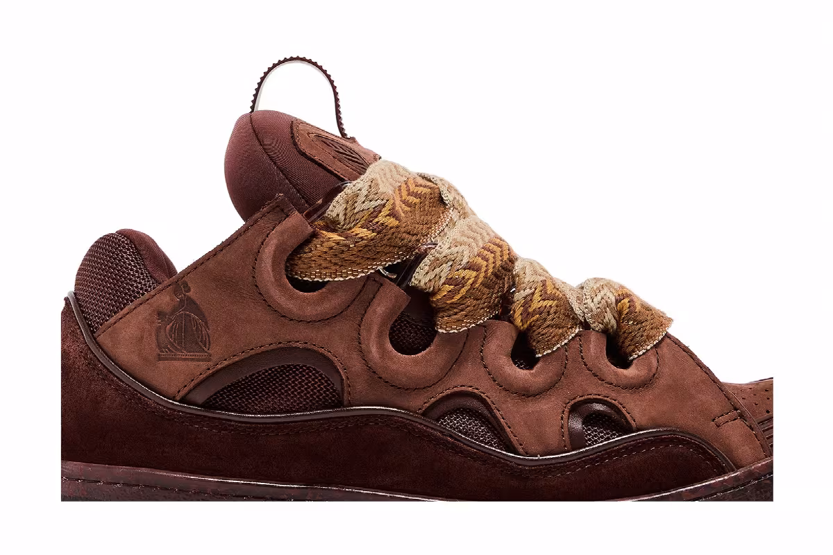 Lanvin Curb Sneakers Speckled Effect - Brown, view 3