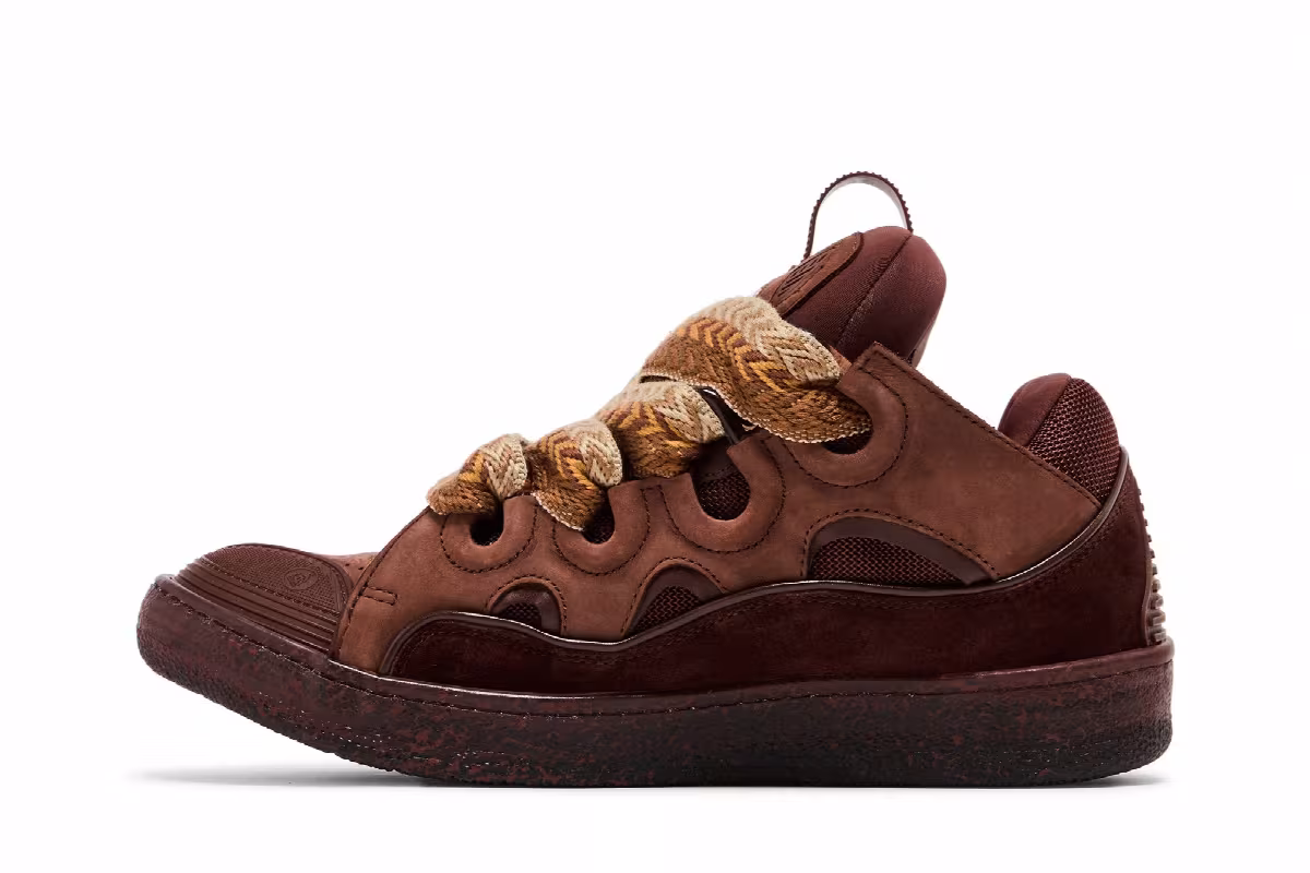 Lanvin Curb Sneakers Speckled Effect - Brown, view 4