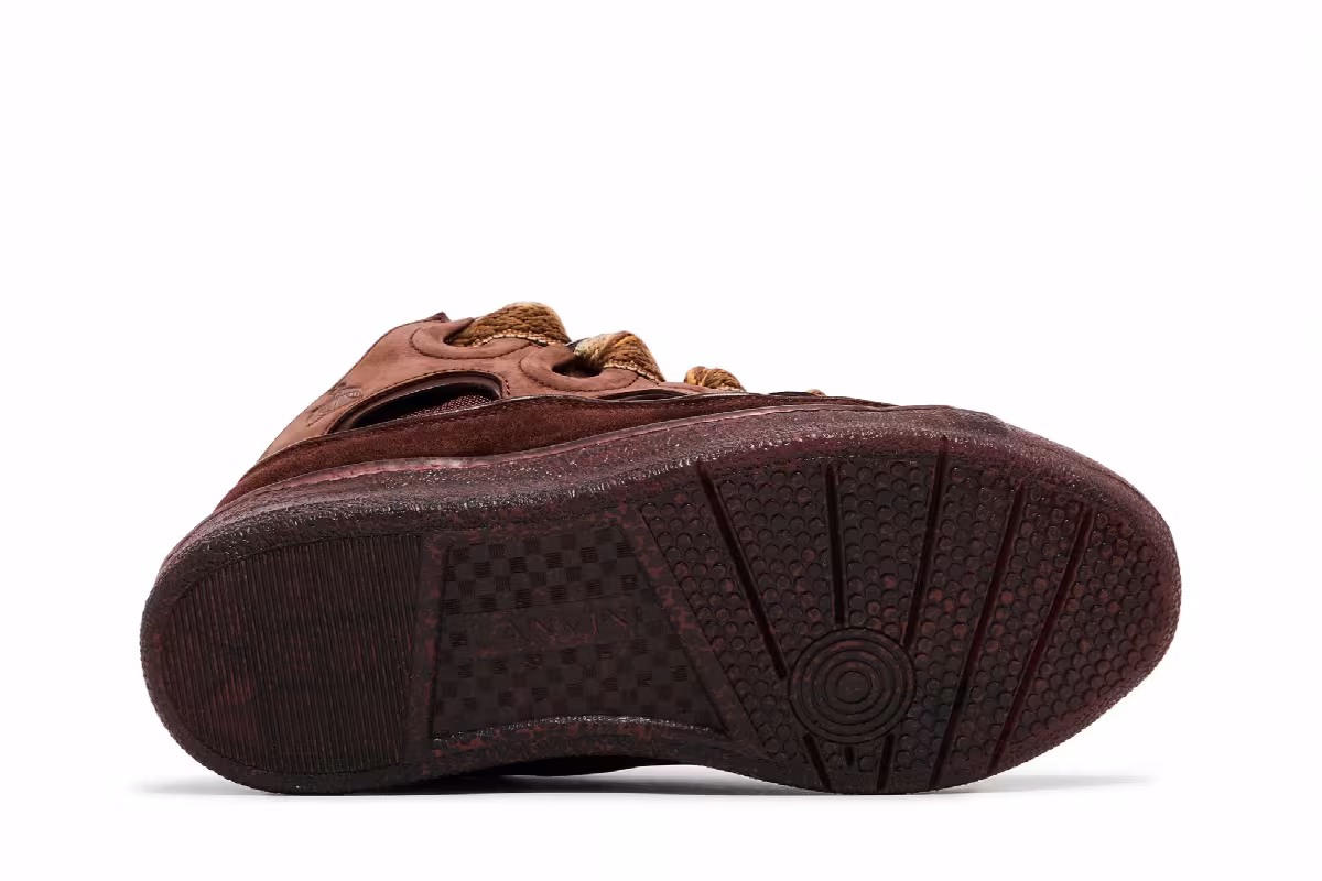 Lanvin Curb Sneakers Speckled Effect - Brown, view 5