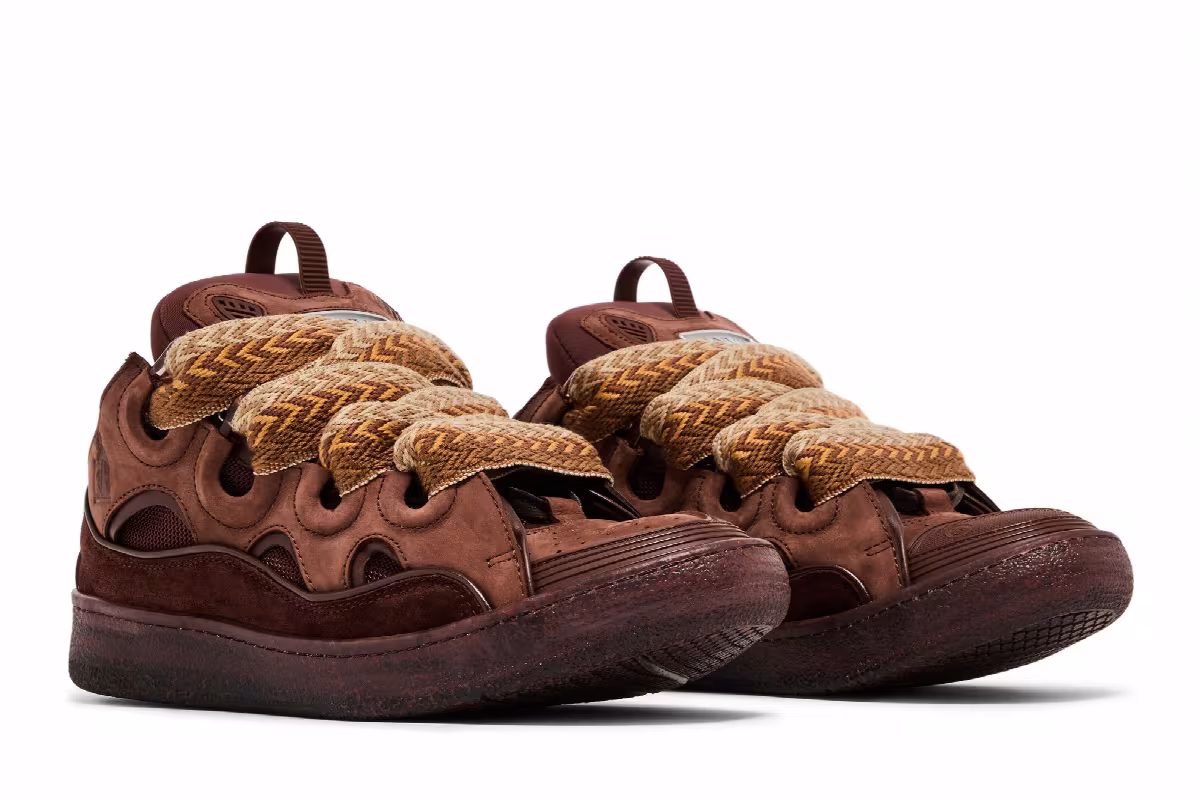 Lanvin Curb Sneakers Speckled Effect - Brown, view 9