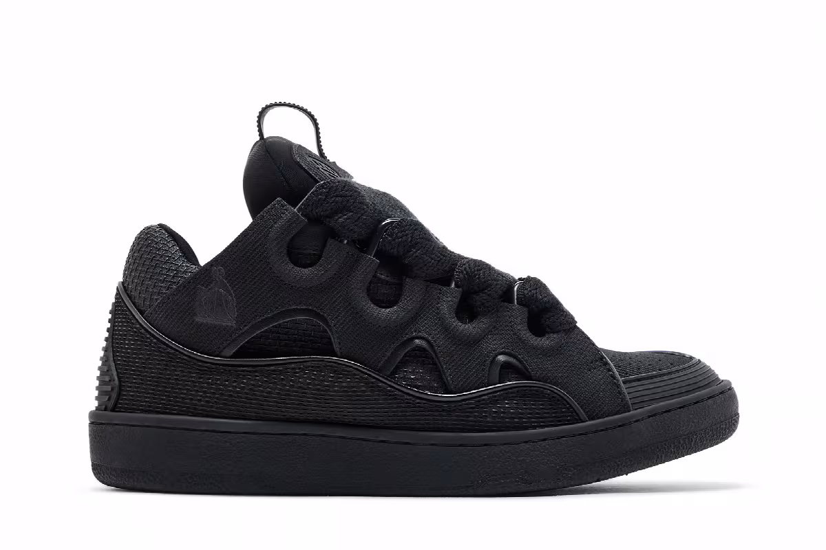 Lanvin Curb Sneakers Metallic Effect - Black, view 2