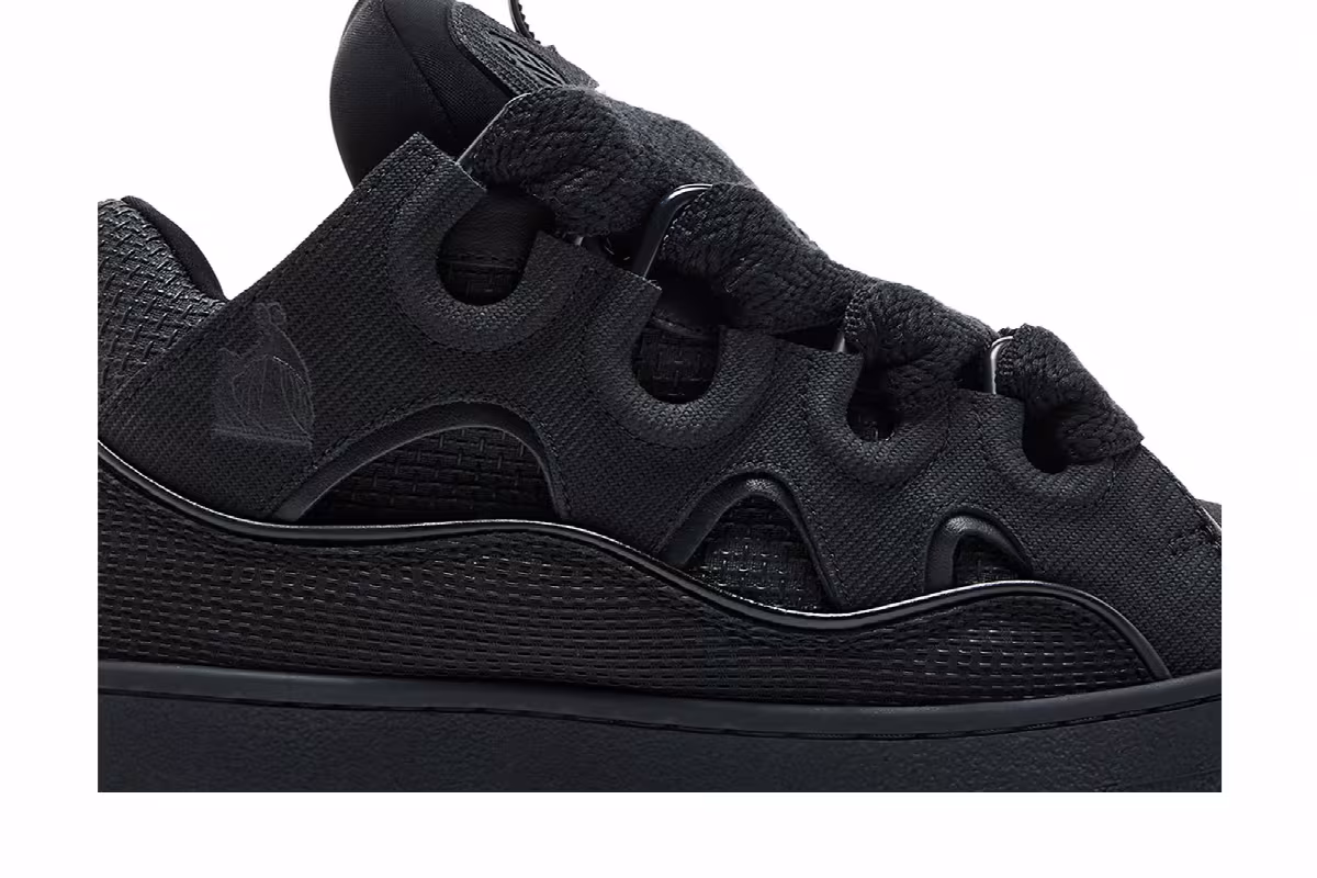 Lanvin Curb Sneakers Metallic Effect - Black, view 3