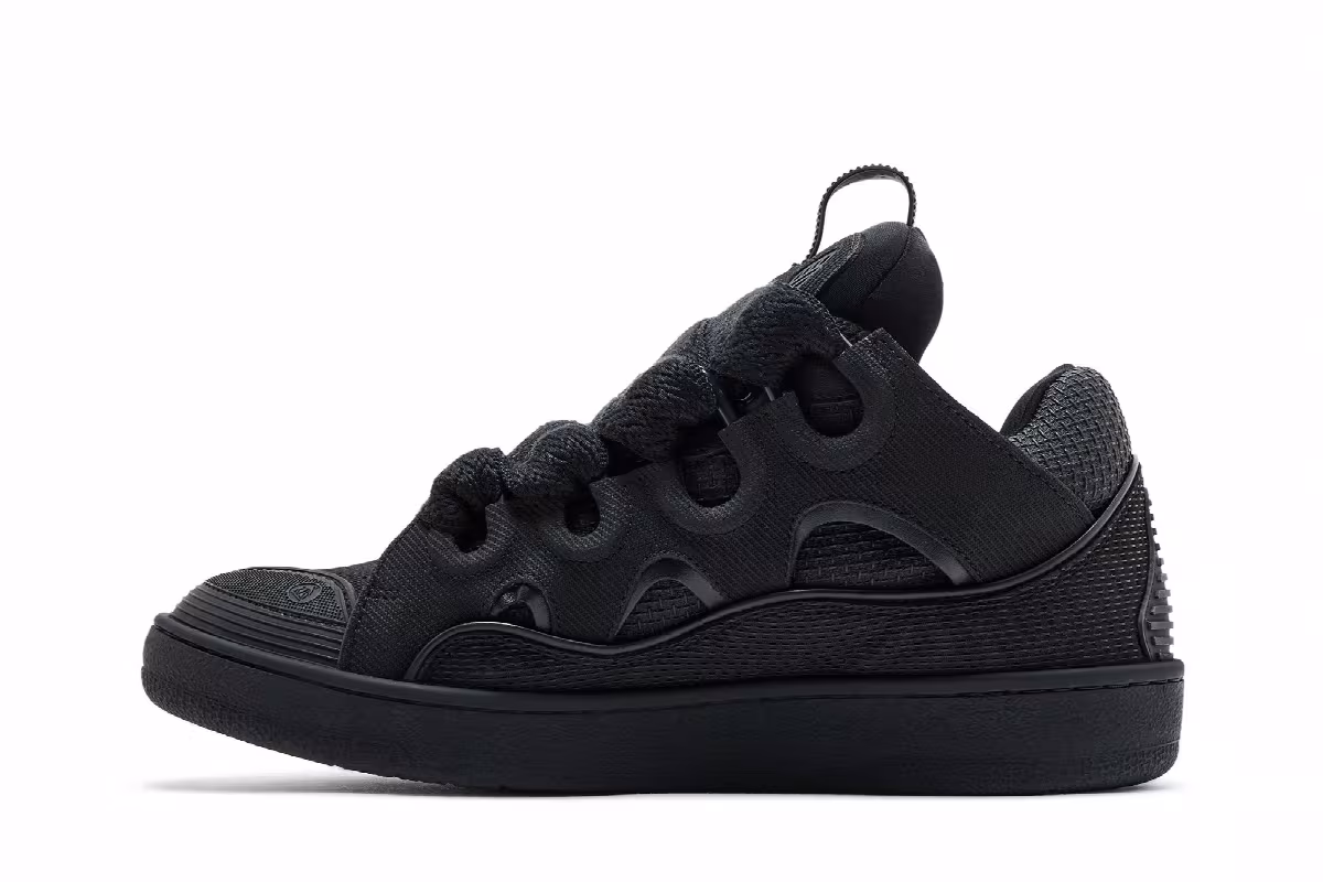 Lanvin Curb Sneakers Metallic Effect - Black, view 4