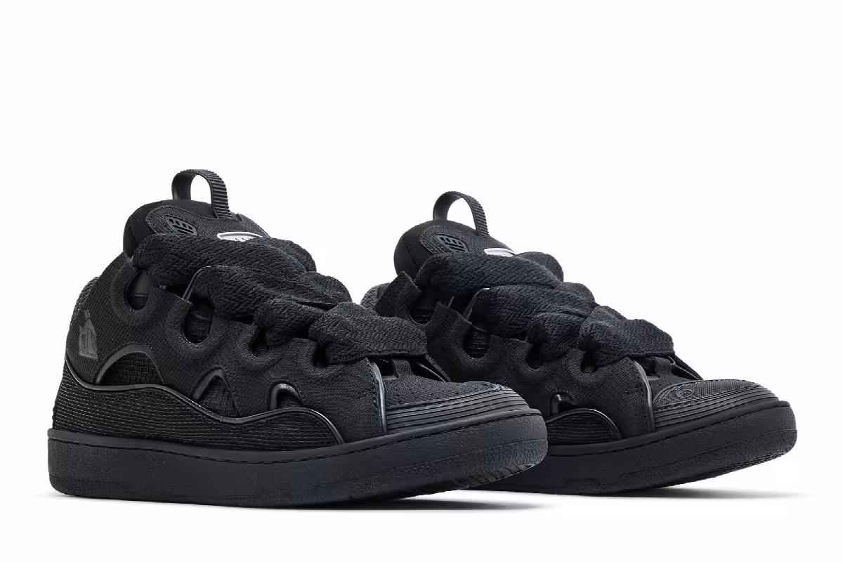 Lanvin Curb Sneakers Metallic Effect - Black, view 9