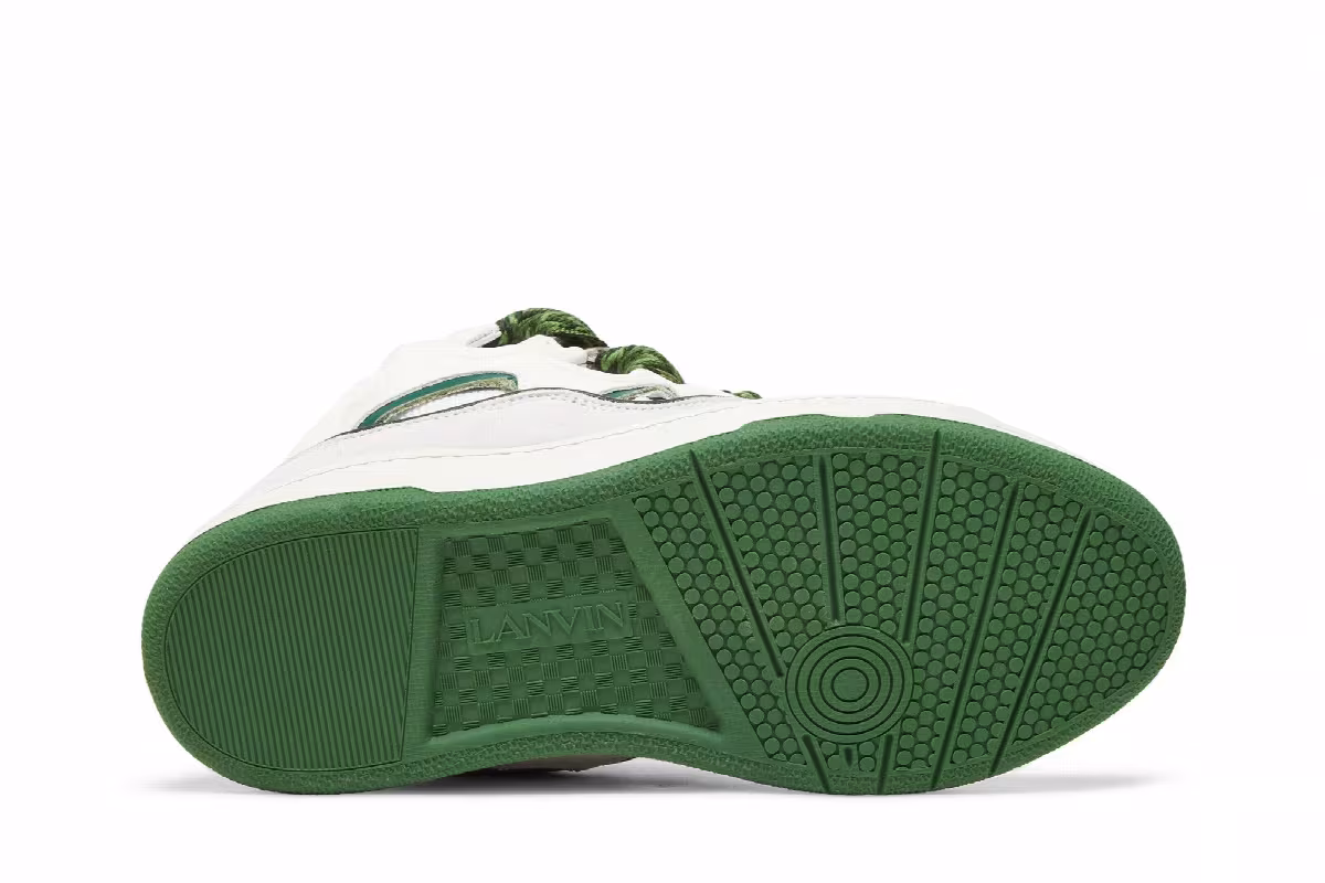 Lanvin Curb Sneakers White Khaki, view 5