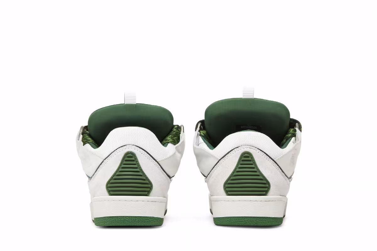 Lanvin Curb Sneakers White Khaki, view 7
