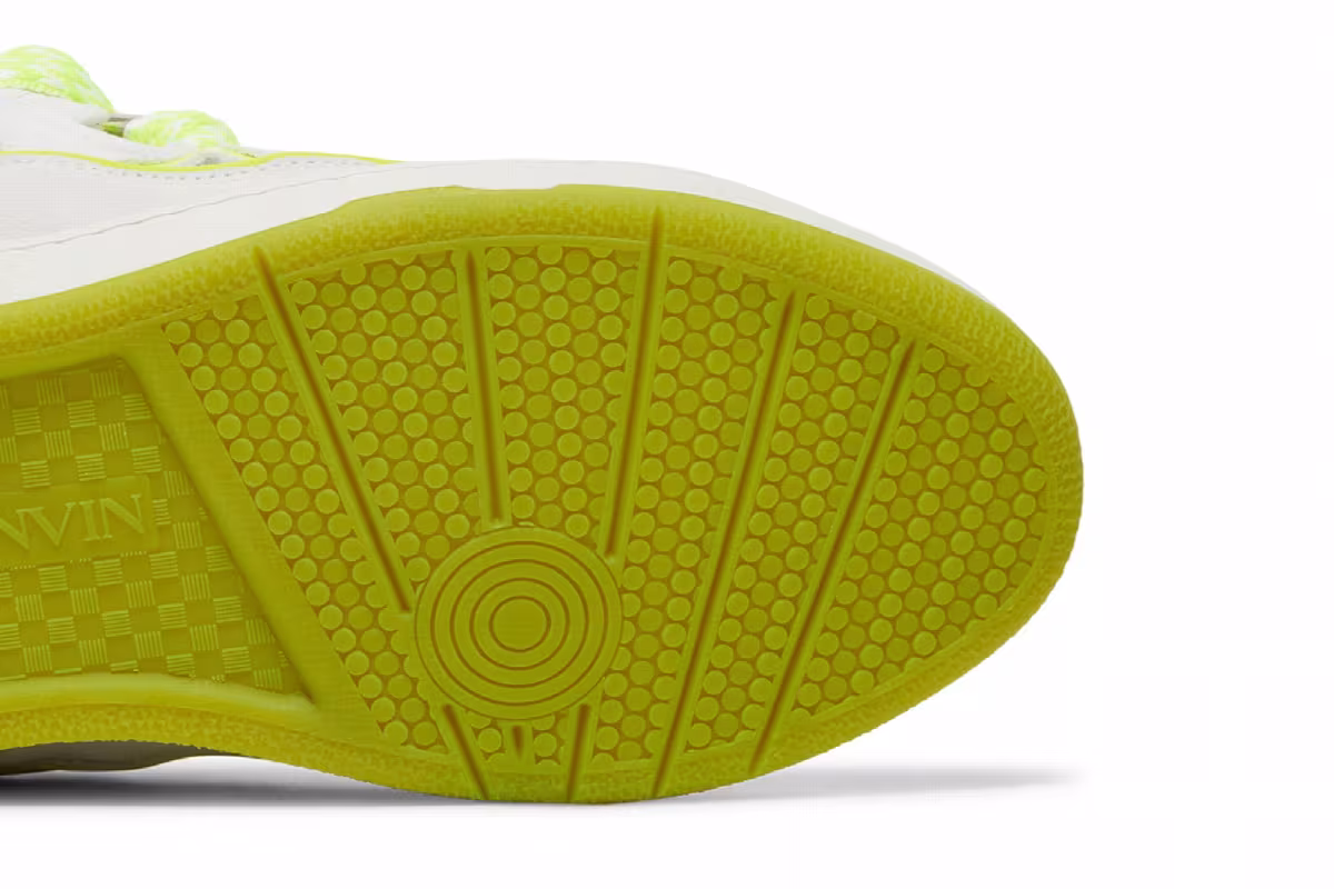 Lanvin Curb Sneakers White Fluo Yellow, view 6