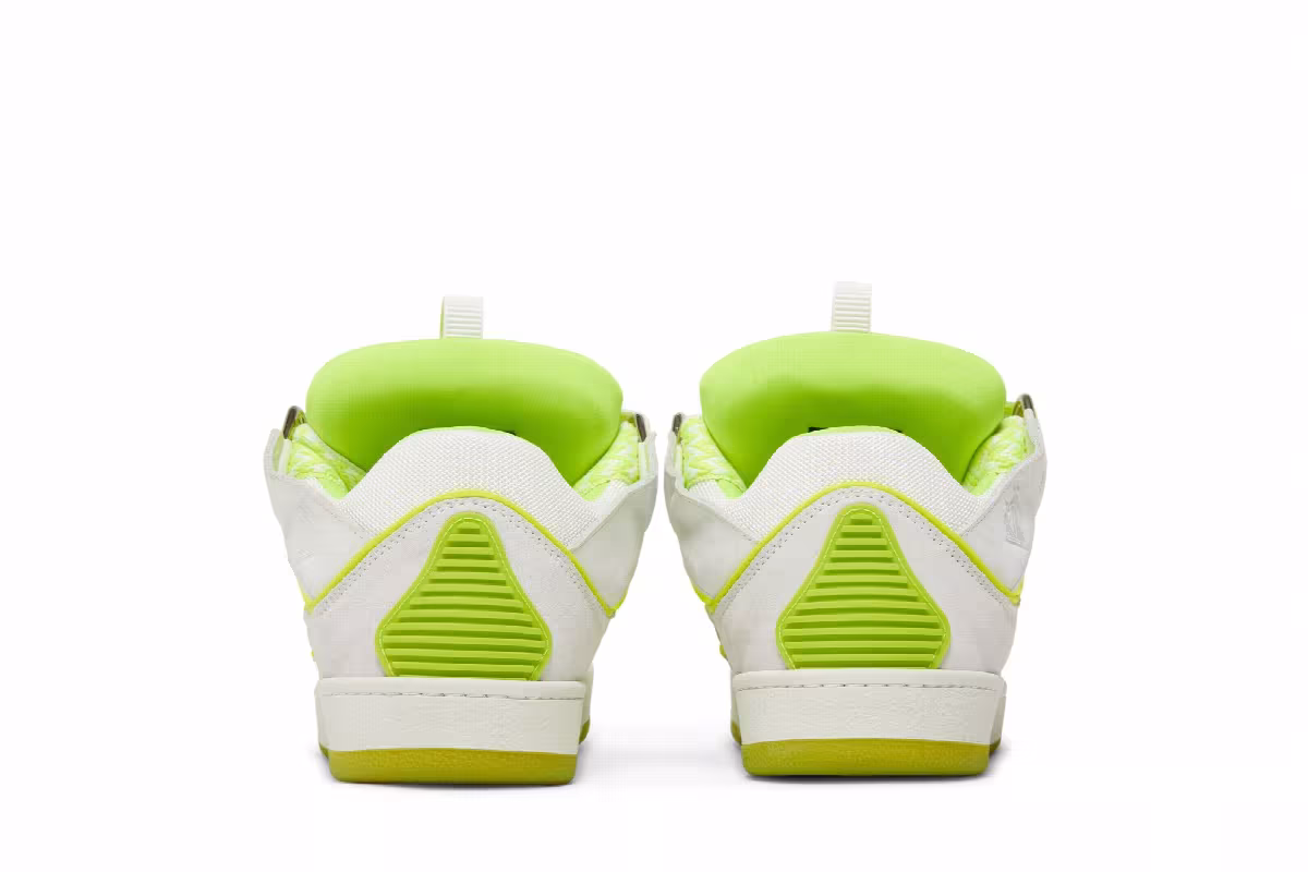 Lanvin Curb Sneakers White Fluo Yellow, view 7