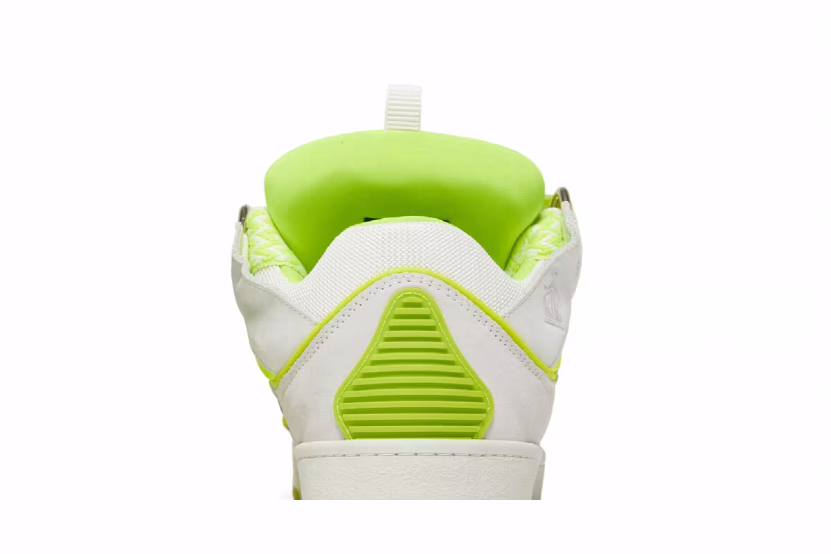 Lanvin Curb Sneakers White Fluo Yellow, view 8