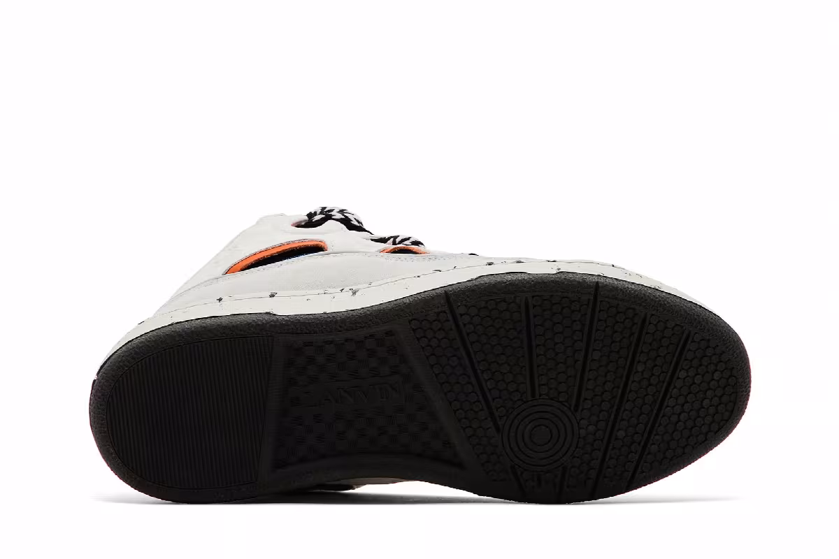 Lanvin Curb Sneakers White Blue Orange, view 5