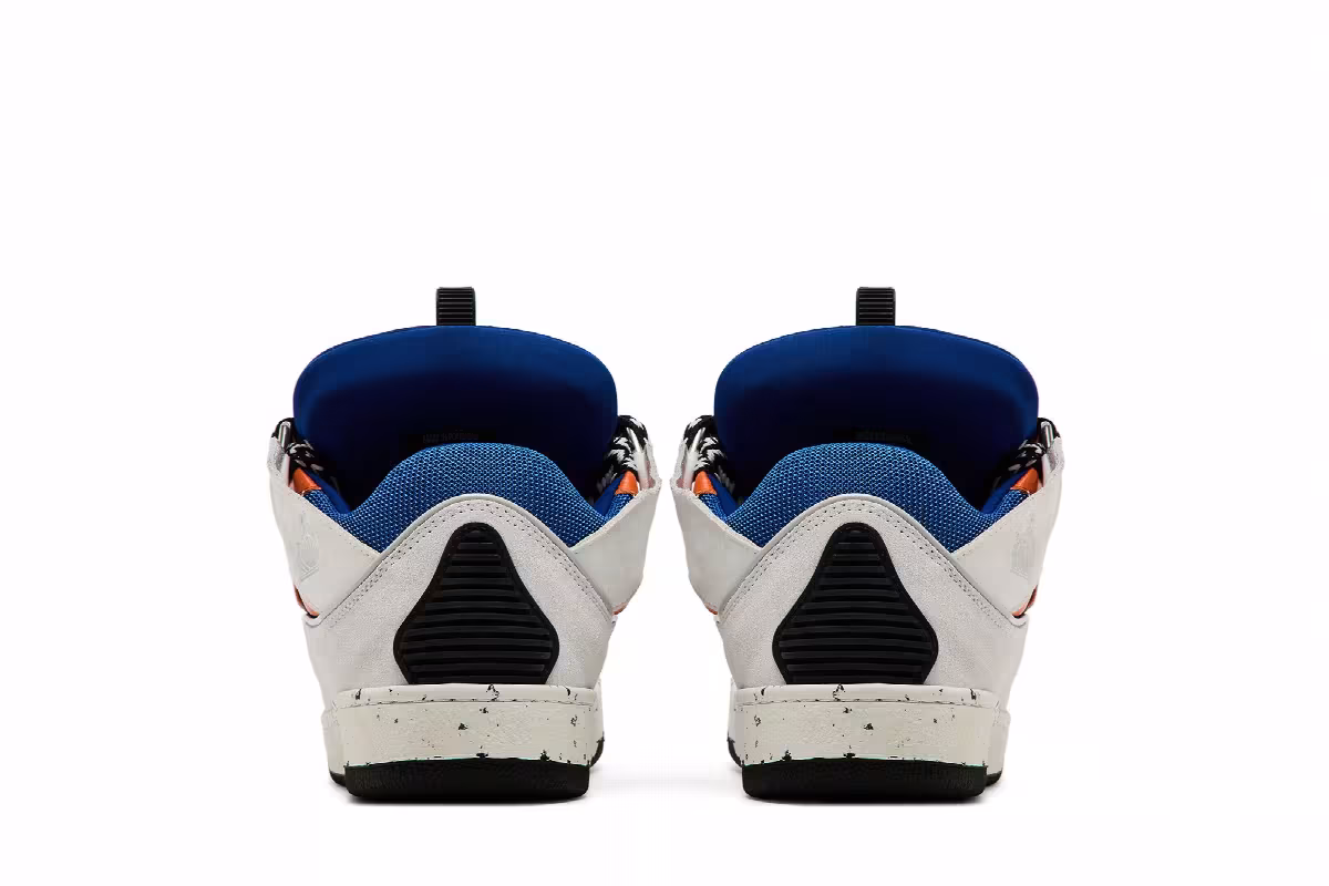 Lanvin Curb Sneakers White Blue Orange, view 7