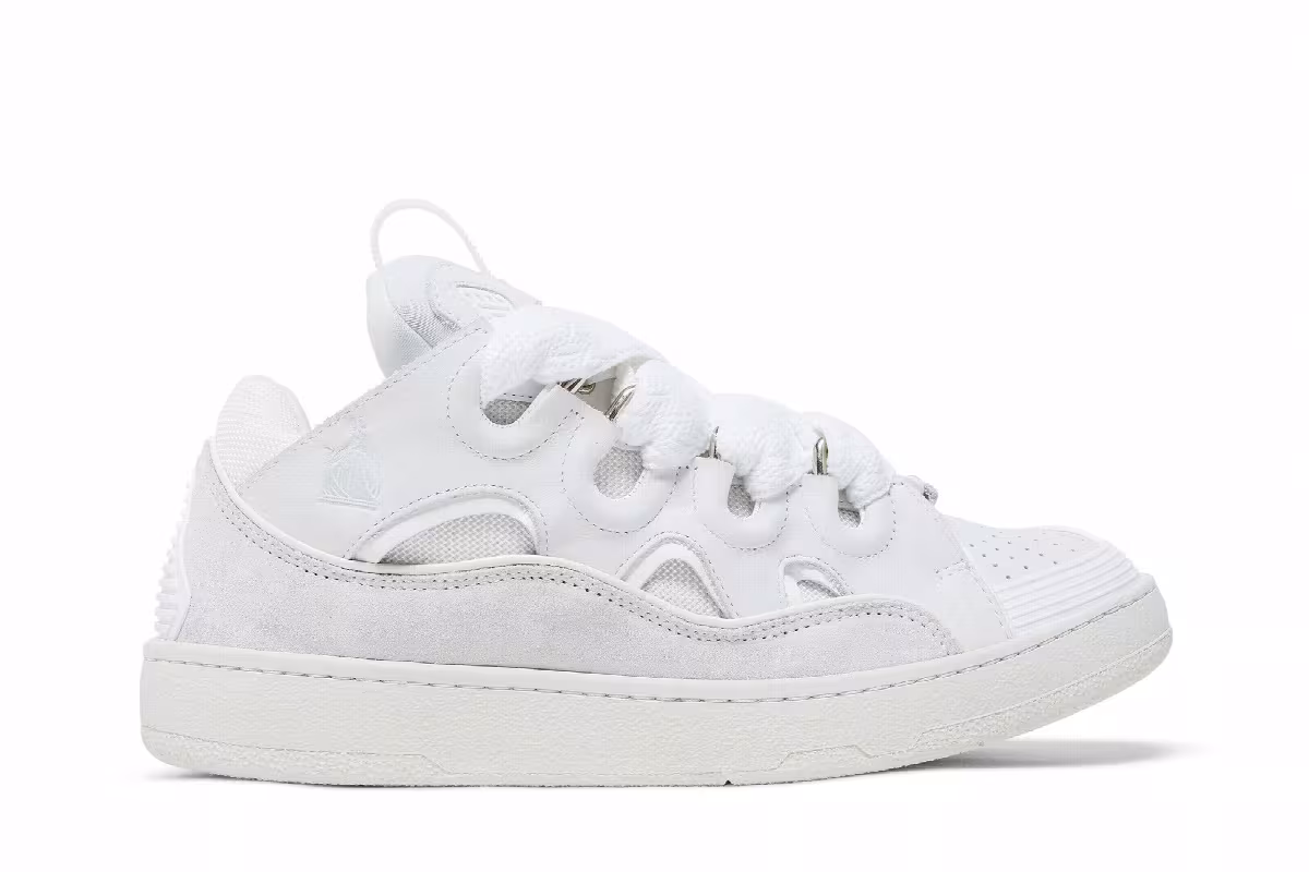 Lanvin Women's Curb Sneakers White, view 2