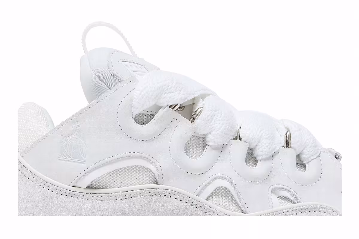 Lanvin Women's Curb Sneakers White, view 3