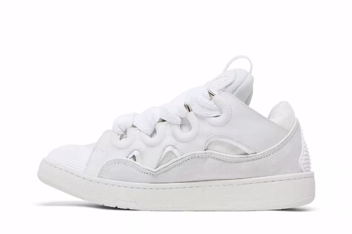 Lanvin Women's Curb Sneakers White, view 4