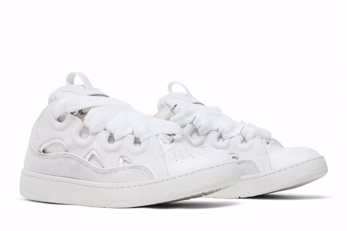 Lanvin Women's Curb Sneakers White, view 9