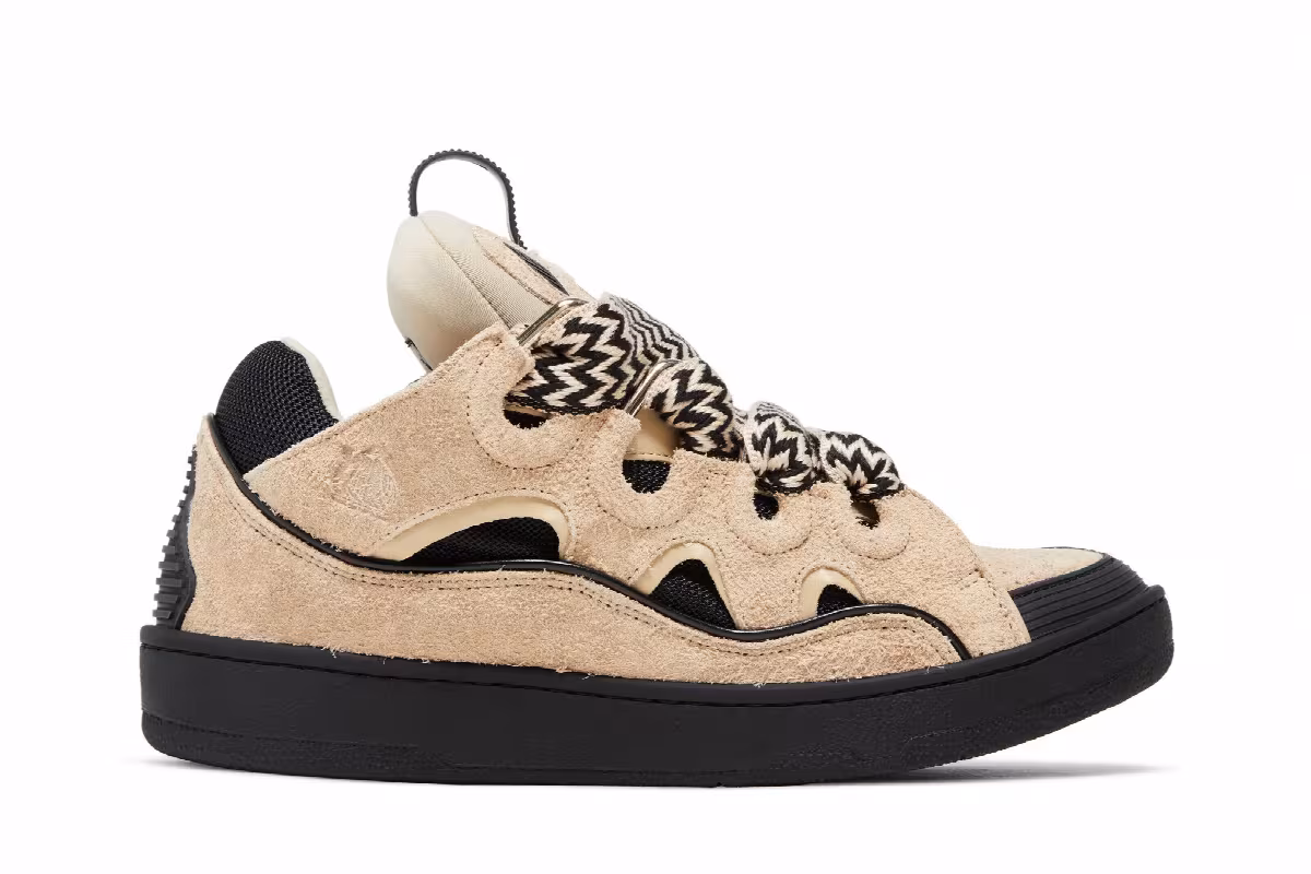 Lanvin Curb Sneakers Light Brown Black, view 2