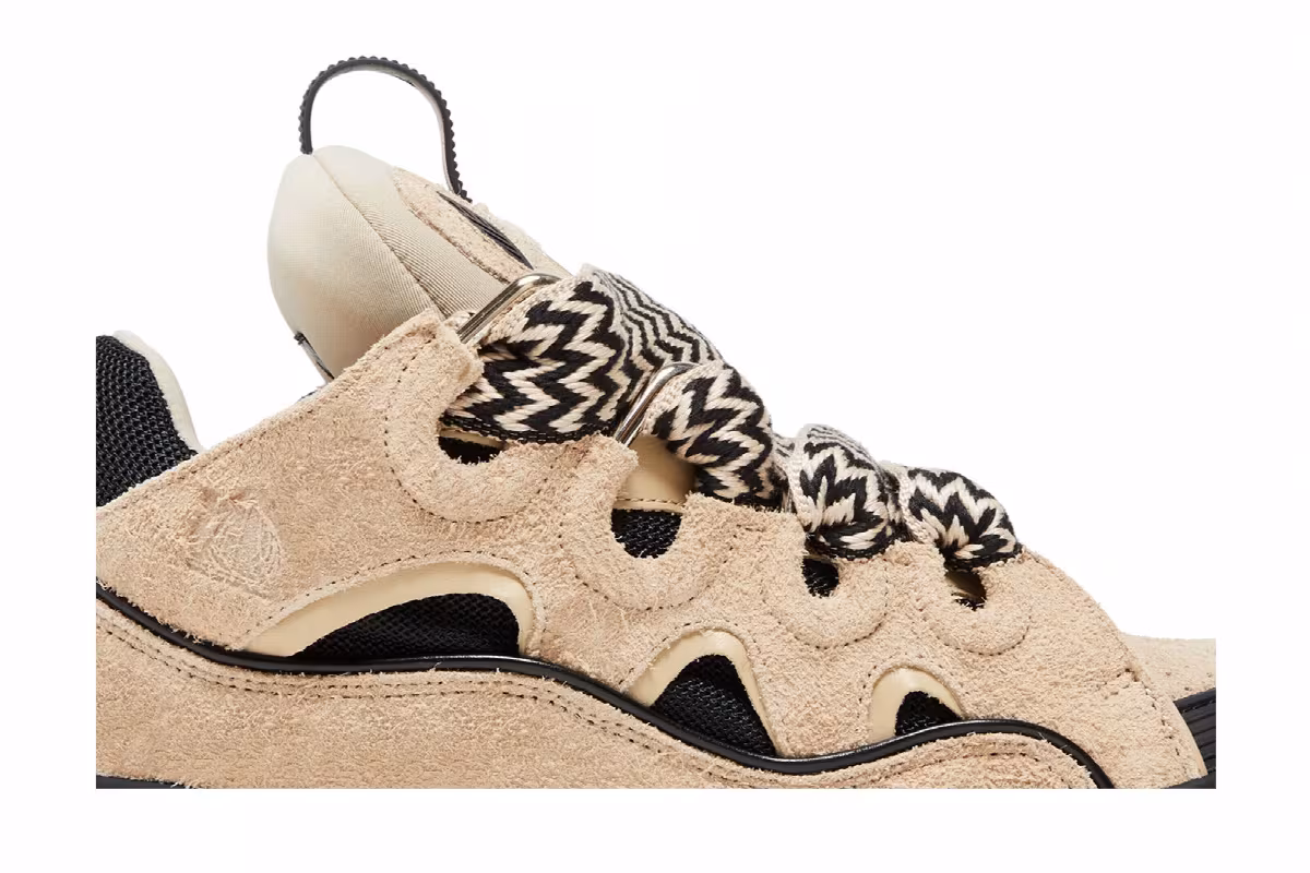 Lanvin Curb Sneakers Light Brown Black, view 3