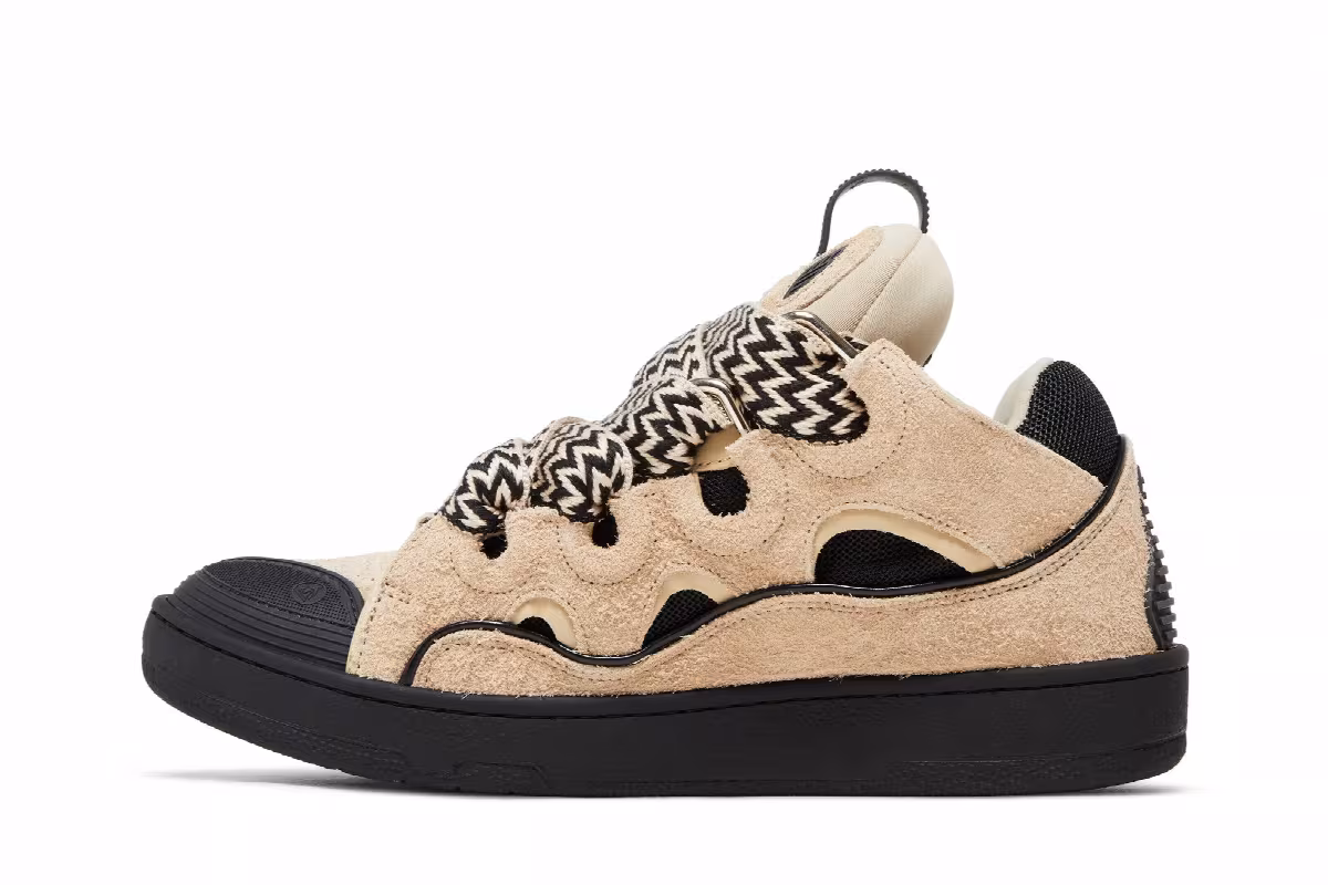 Lanvin Curb Sneakers Light Brown Black, view 4