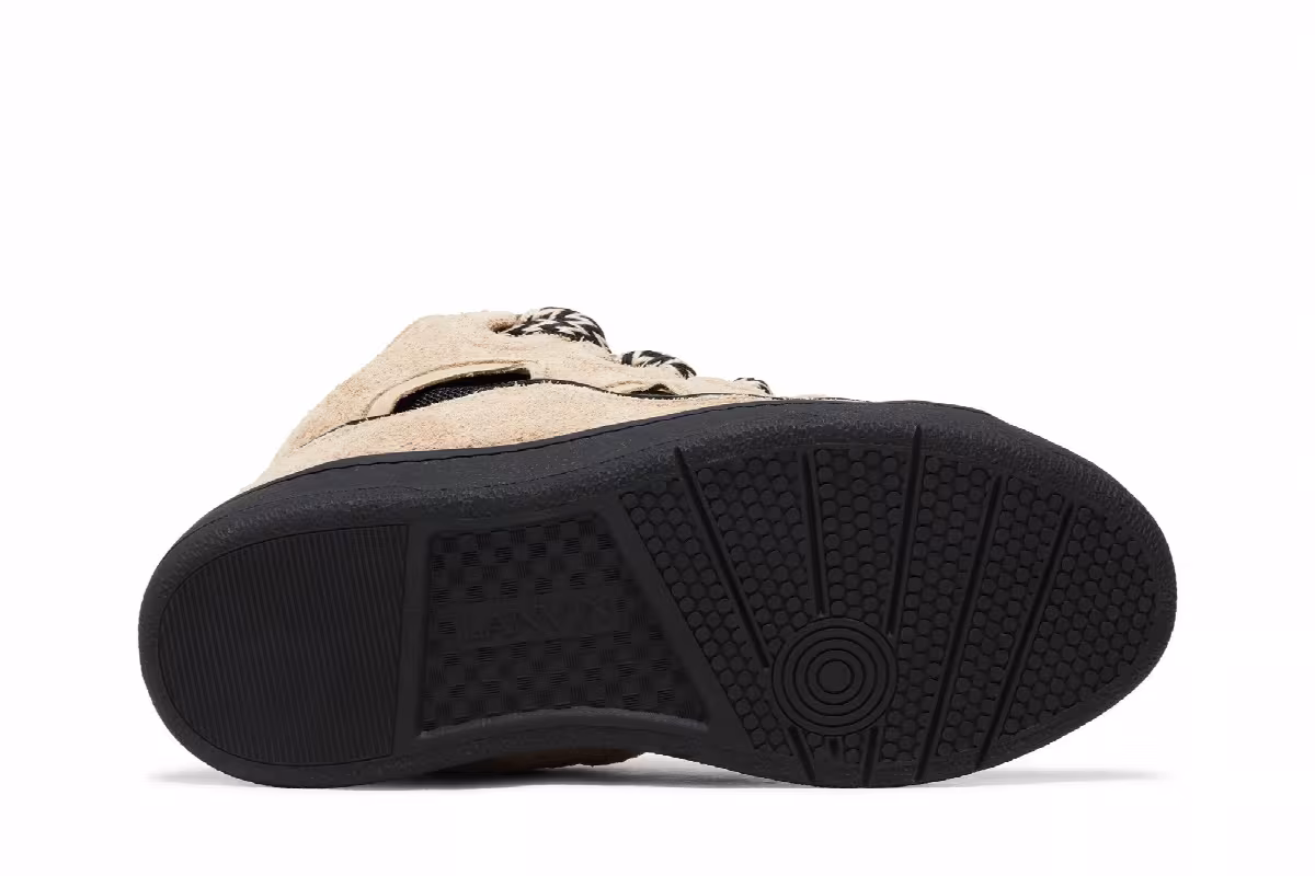 Lanvin Curb Sneakers Light Brown Black, view 5