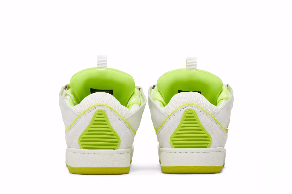 Lanvin Women's Curb Sneakers White Fluo Yellow, view 7