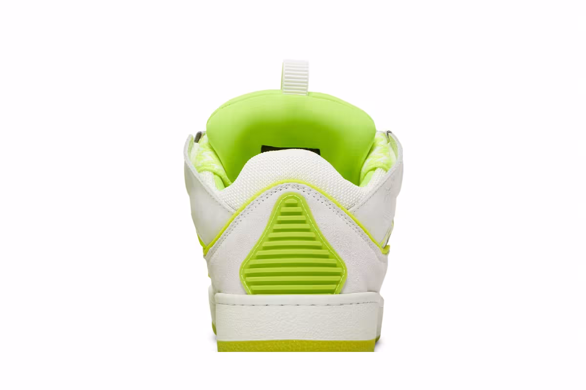 Lanvin Women's Curb Sneakers White Fluo Yellow, view 8