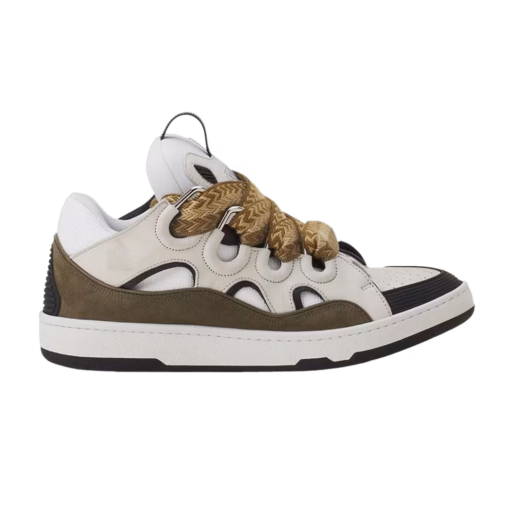 Lanvin Curb Sneakers Blanc Kaki