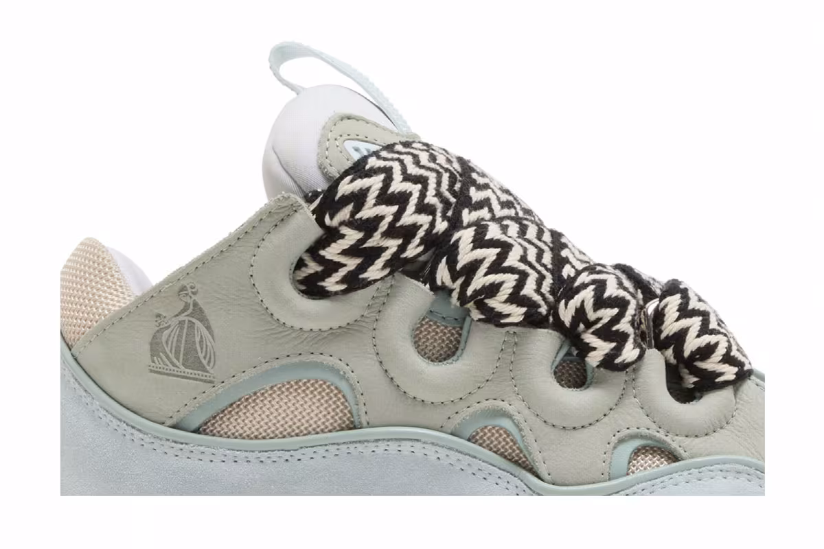 Lanvin Women's Curb Sneakers Light Blue, view 3