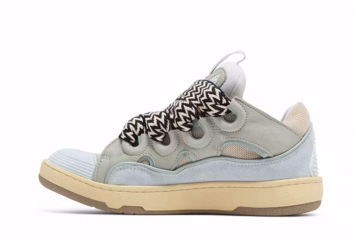 Lanvin Women's Curb Sneakers Light Blue, view 4