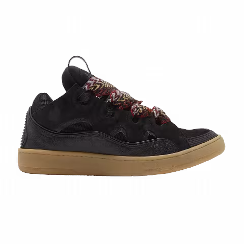 Lanvin Curb Leather and Glitter Sneakers 'Black'