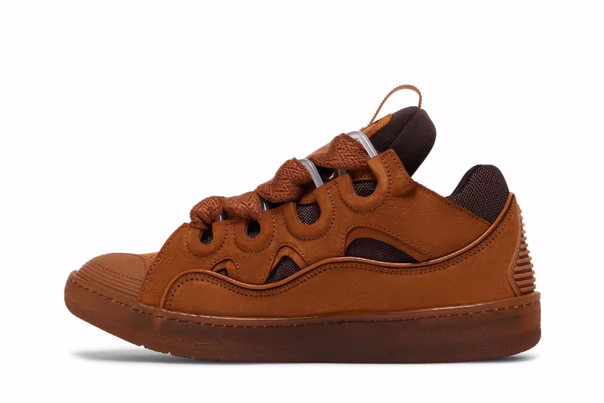 Lanvin Curb Sneakers Tan, view 4