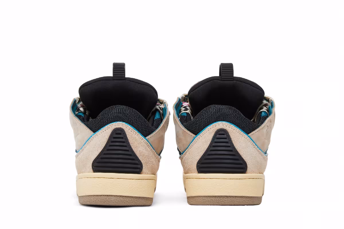 Lanvin Women's Curb Sneakers Ecru Black, view 7