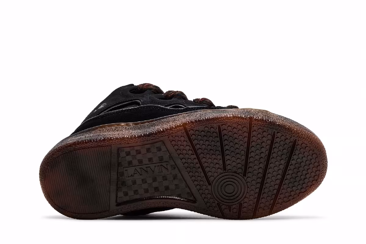 Lanvin Women's Curb Sneaker Black Chocolate Brown, view 5
