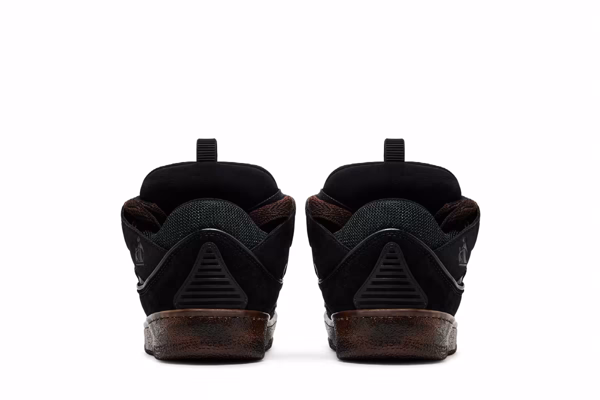 Lanvin Women's Curb Sneaker Black Chocolate Brown, view 7
