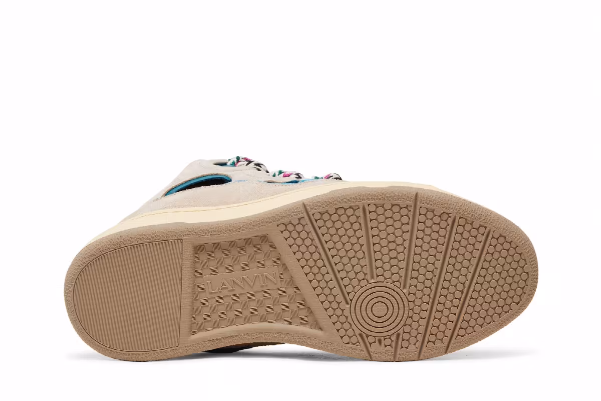 Lanvin Curb Sneakers Ecru Black, view 5