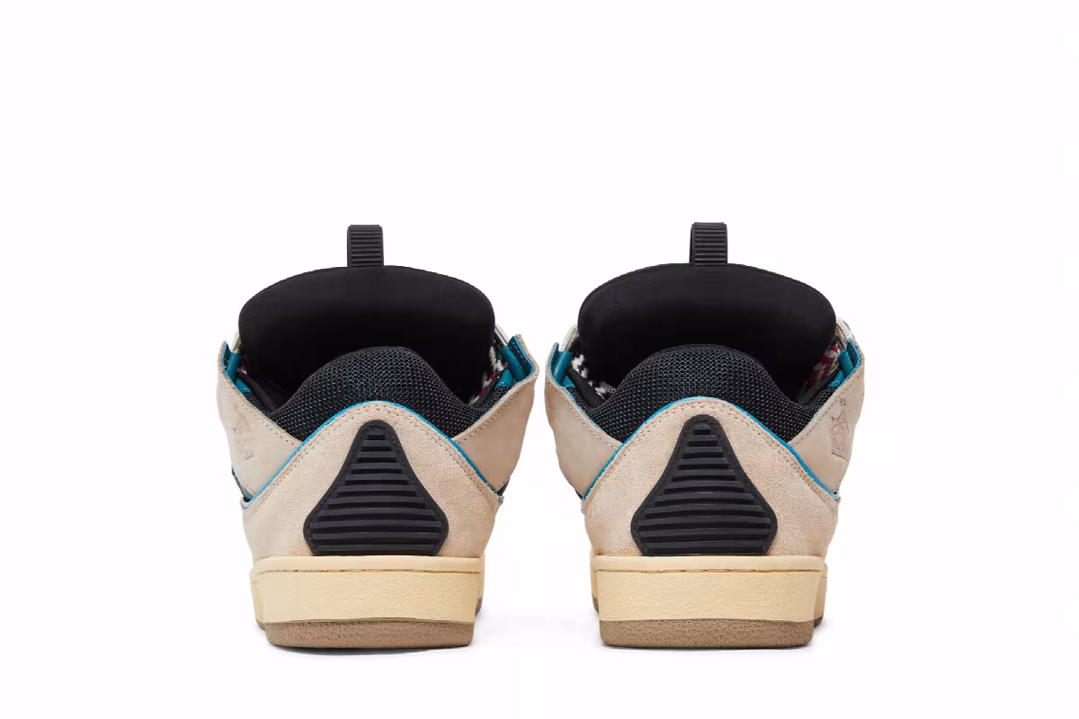 Lanvin Curb Sneakers Ecru Black, view 7