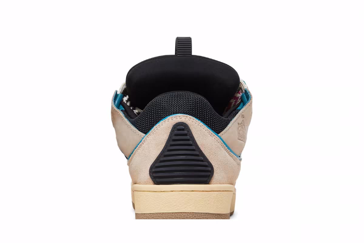 Lanvin Curb Sneakers Ecru Black, view 8