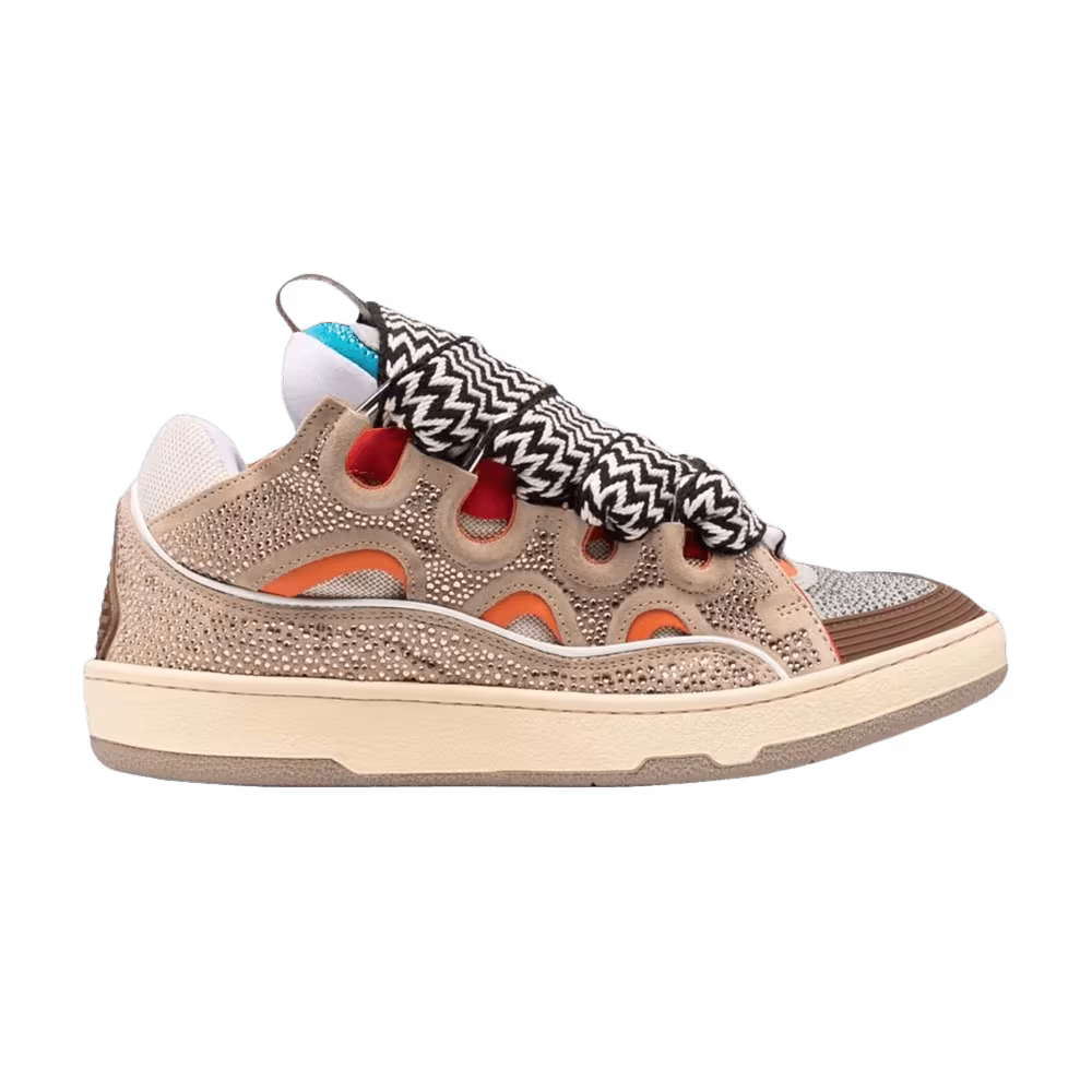 Lanvin Curb Sneakers Rhinestones - Beige