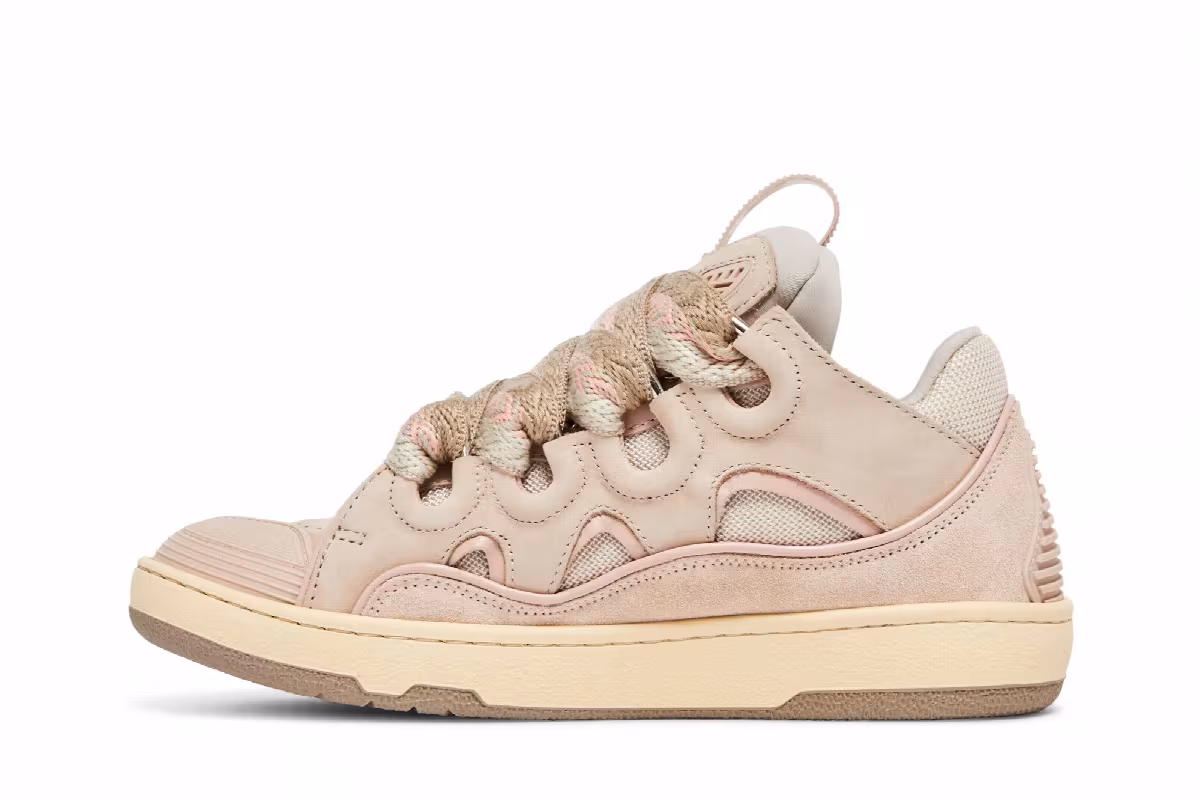 Lanvin Women's Curb Sneakers Nude, view 4