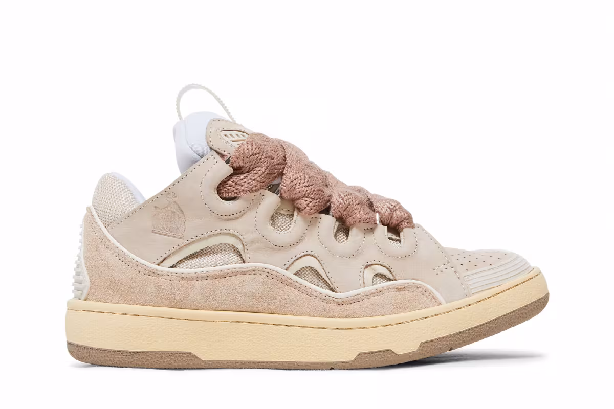 Lanvin Women's Curb Sneakers Nude, view 2