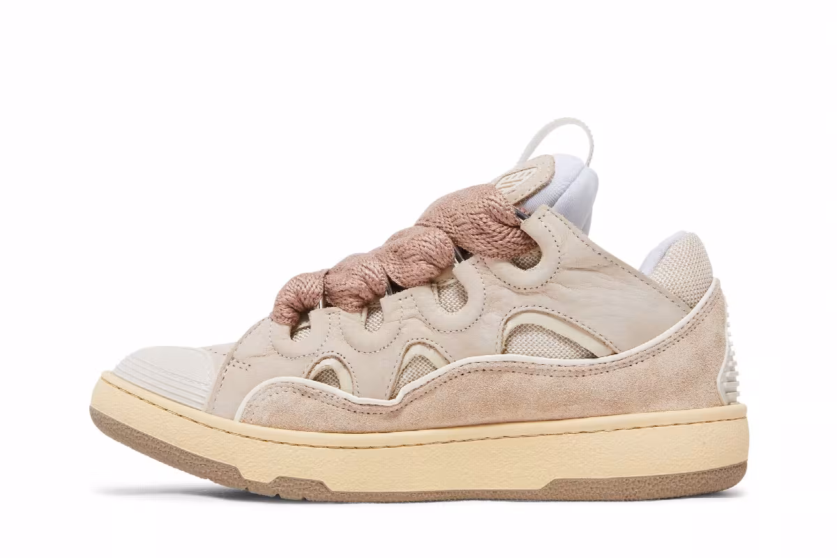 Lanvin Women's Curb Sneakers Nude, view 4
