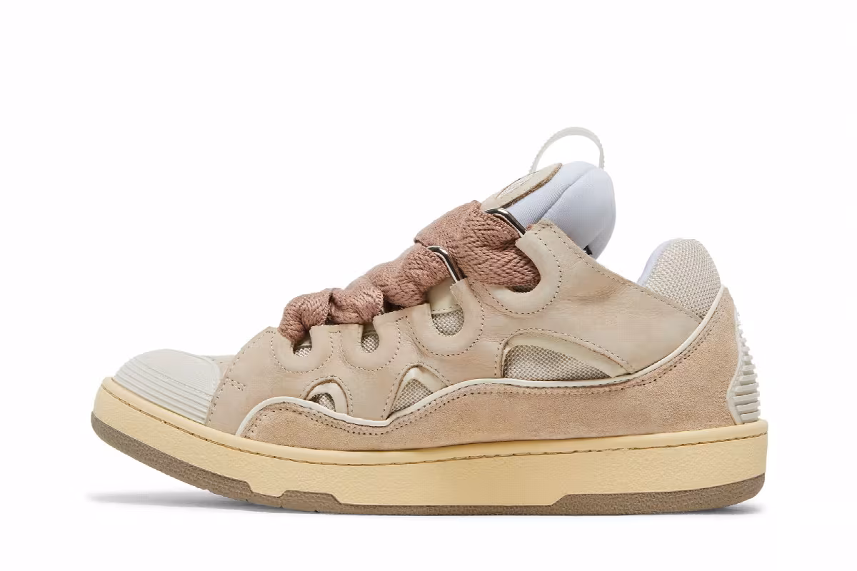 Lanvin Curb Sneakers Nude, view 4