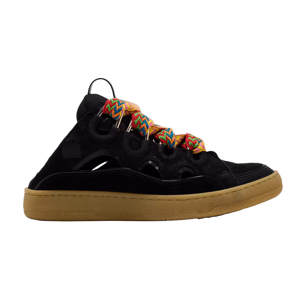 Lanvin Curb Mule Black Multi Laces