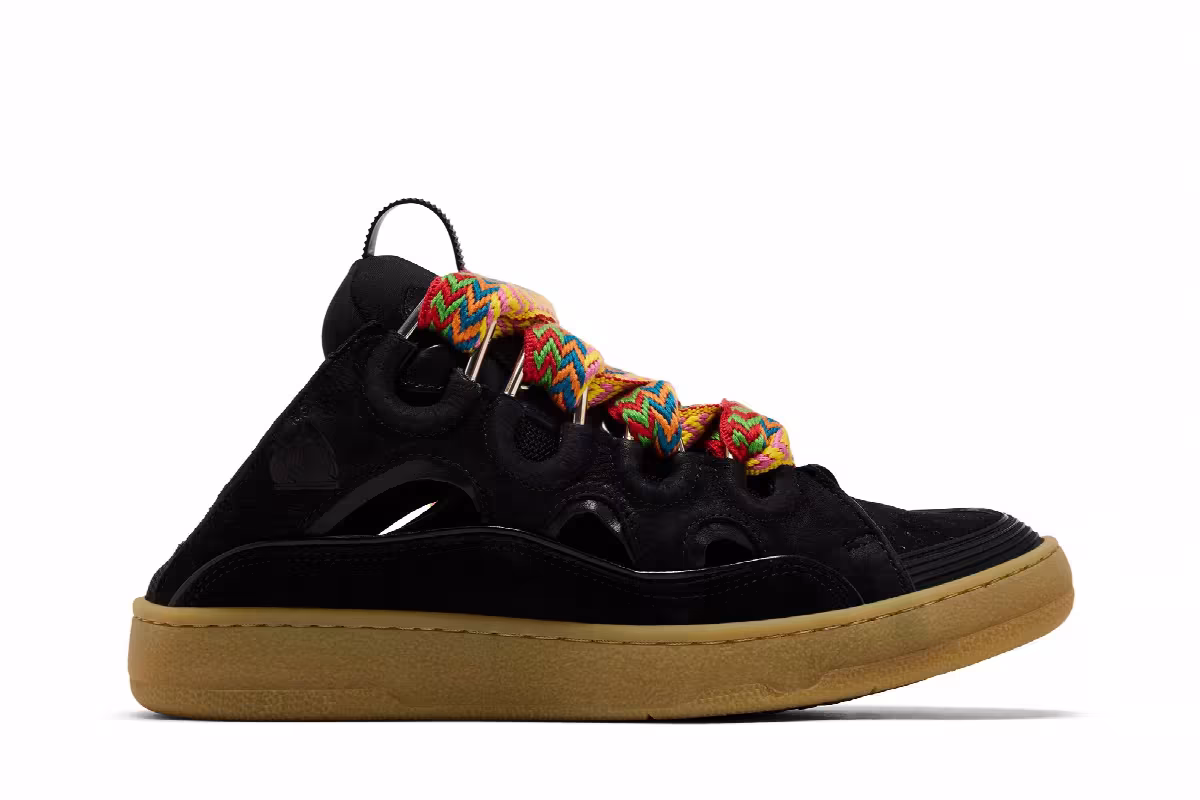 Lanvin Curb Mule Black Multi Laces, view 2