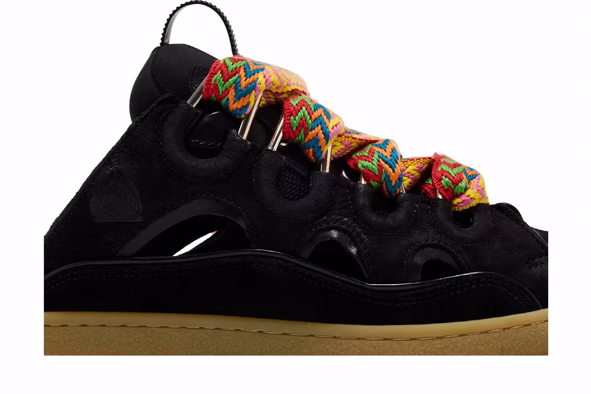 Lanvin Curb Mule Black Multi Laces, view 3