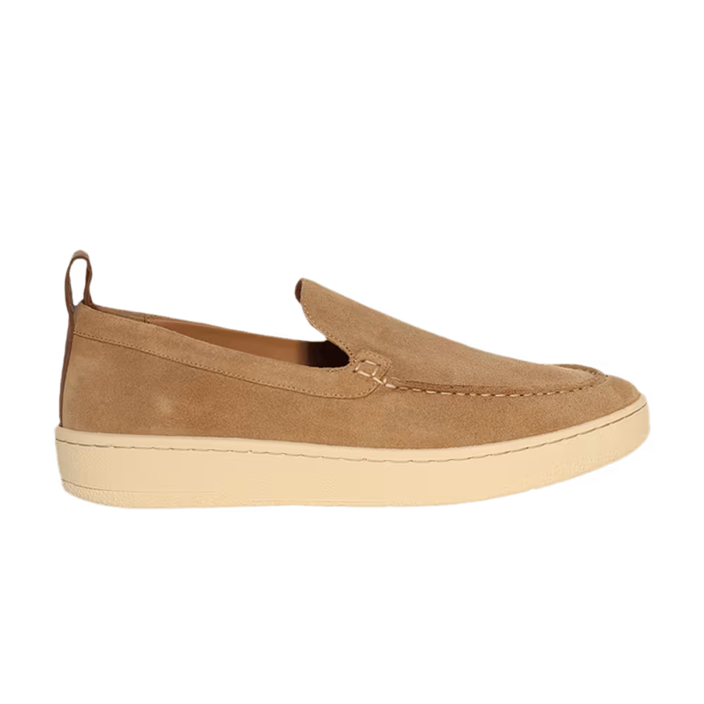 Lanvin Cruiser Suede Moccasins Dark Beige