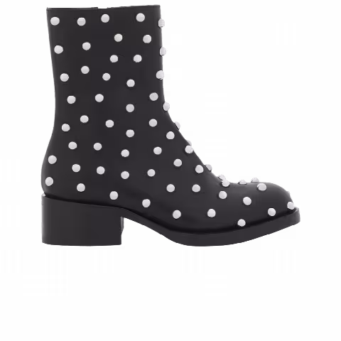 Lanvin Wmns Medley Studded Leather Ankle Boot 'Black Silver'