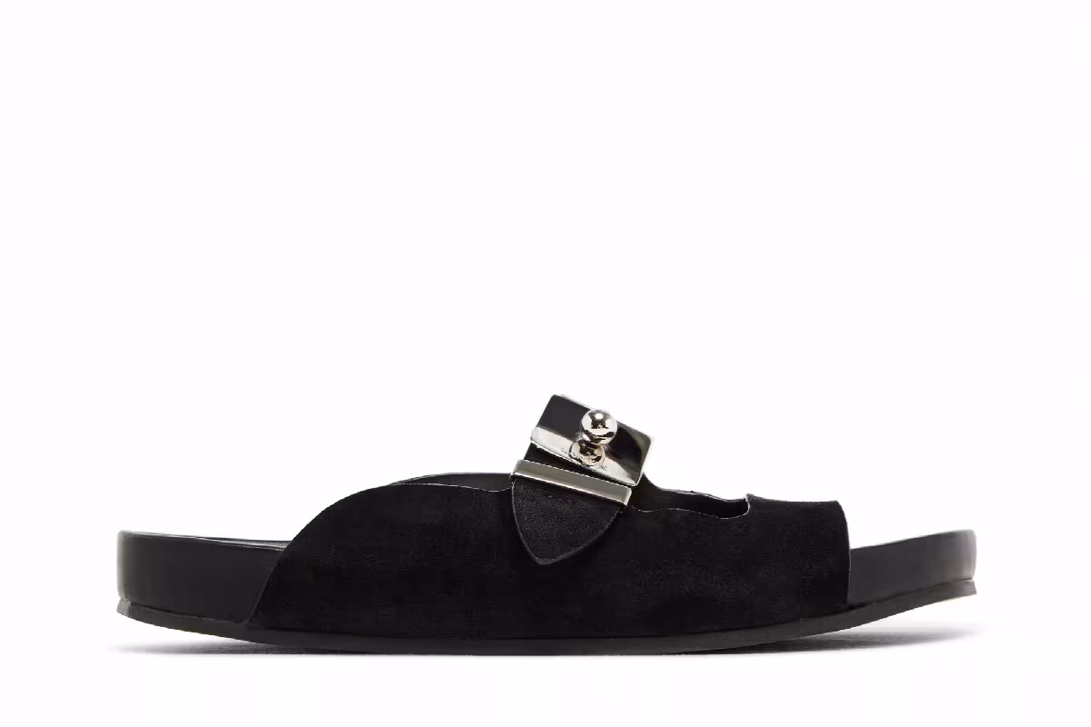 Lanvin Buckle Slides Black, view 2