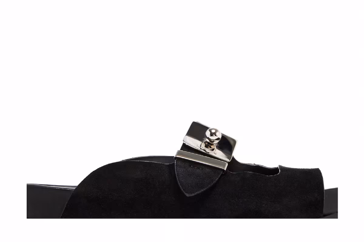 Lanvin Buckle Slides Black, view 3