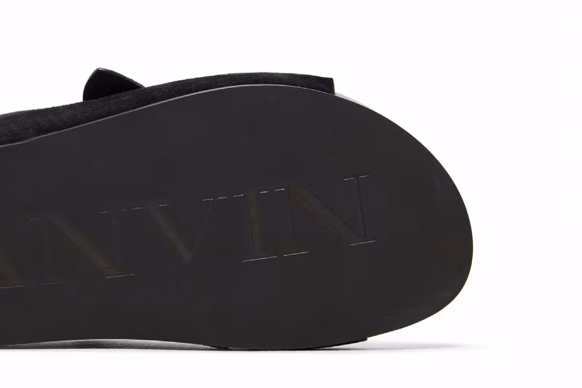 Lanvin Buckle Slides Black, view 6